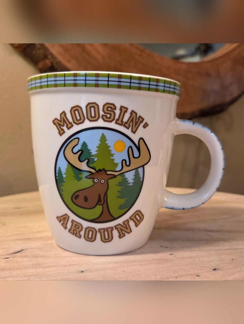 Large Cape Shore Moosin Around Coffee Mug Yarmouth Maine Cabin Lake House Lodge